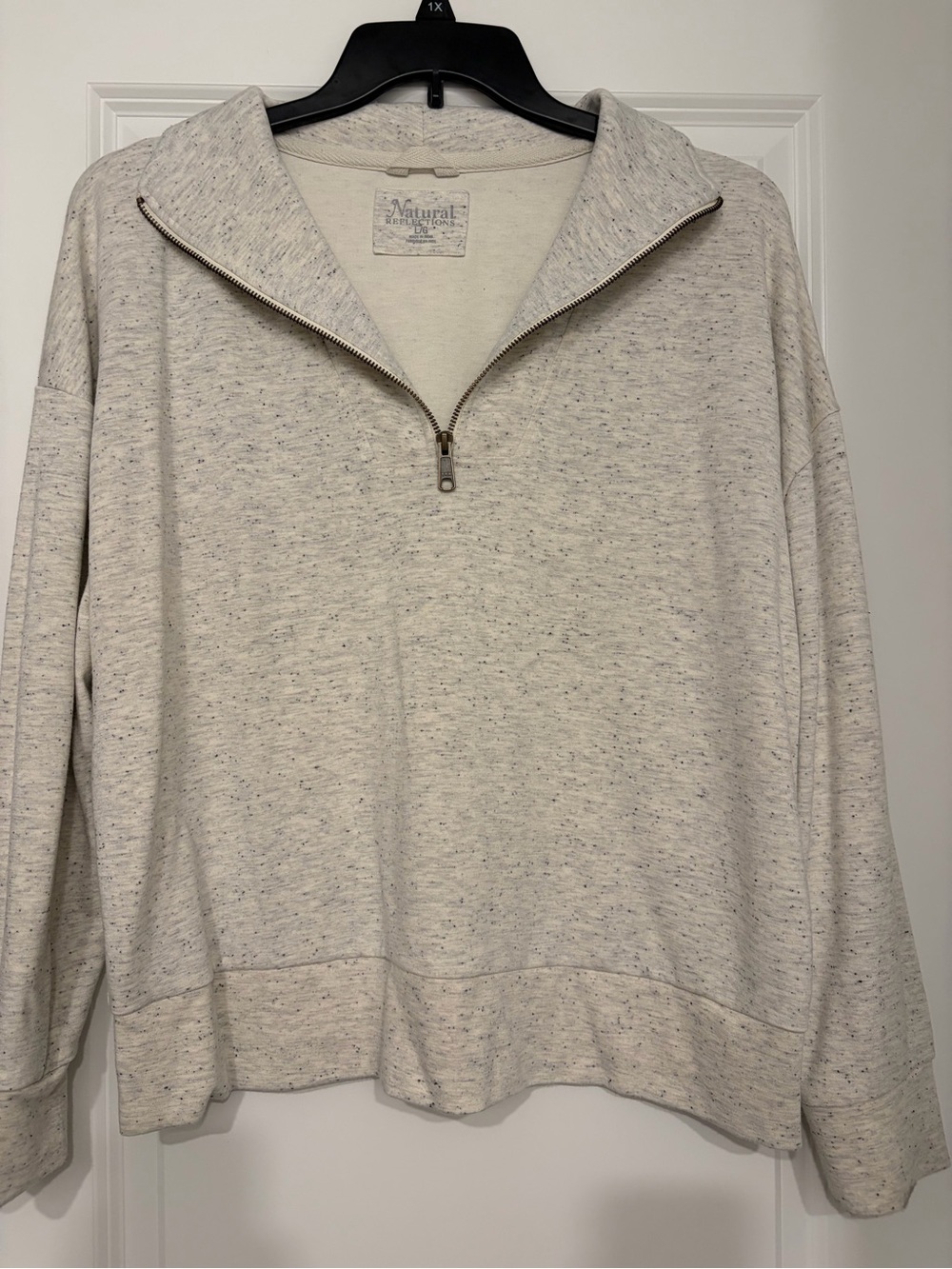 Natural Reflections Speckled Gray Half-Zip Sweatshirt